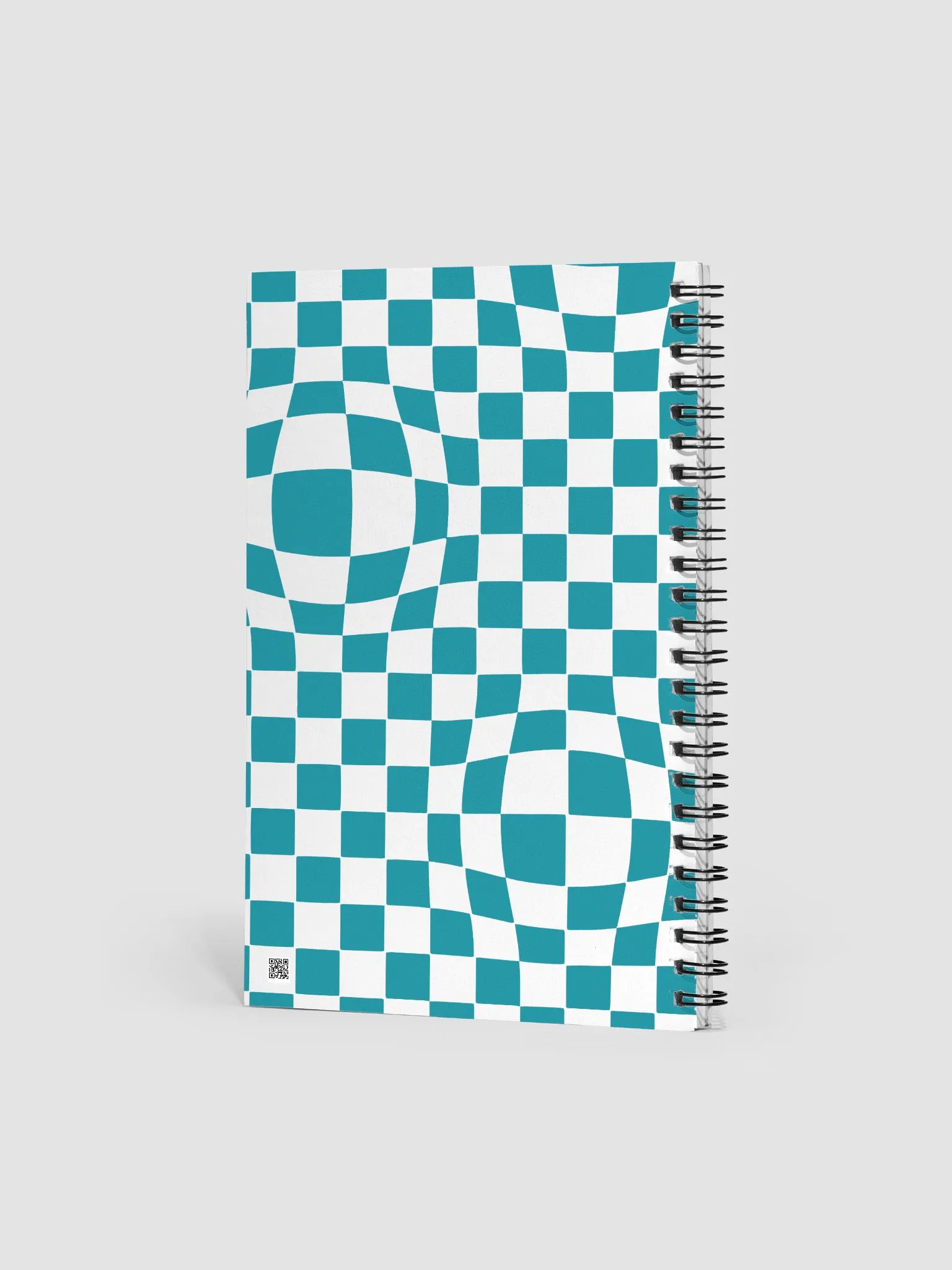 Checkered Teal Charm Spiral Journal product image (2)