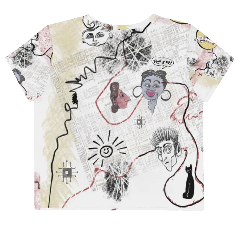 Toon it Up! Women's Poly Crop Tee 'MixUp' product image (2)