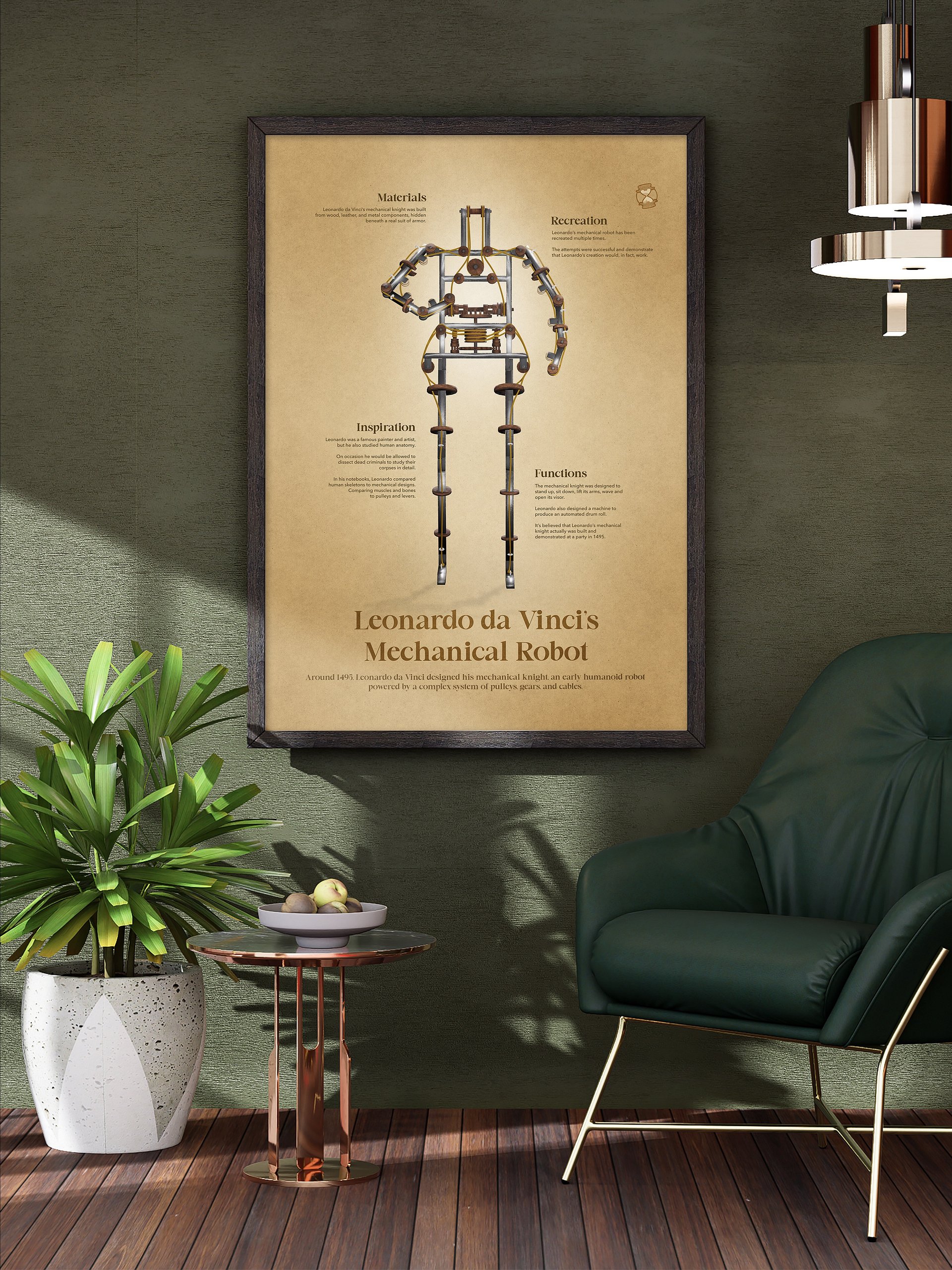 Leonardo da Vinci's Mechanical Robot (Framed poster) product image (1)