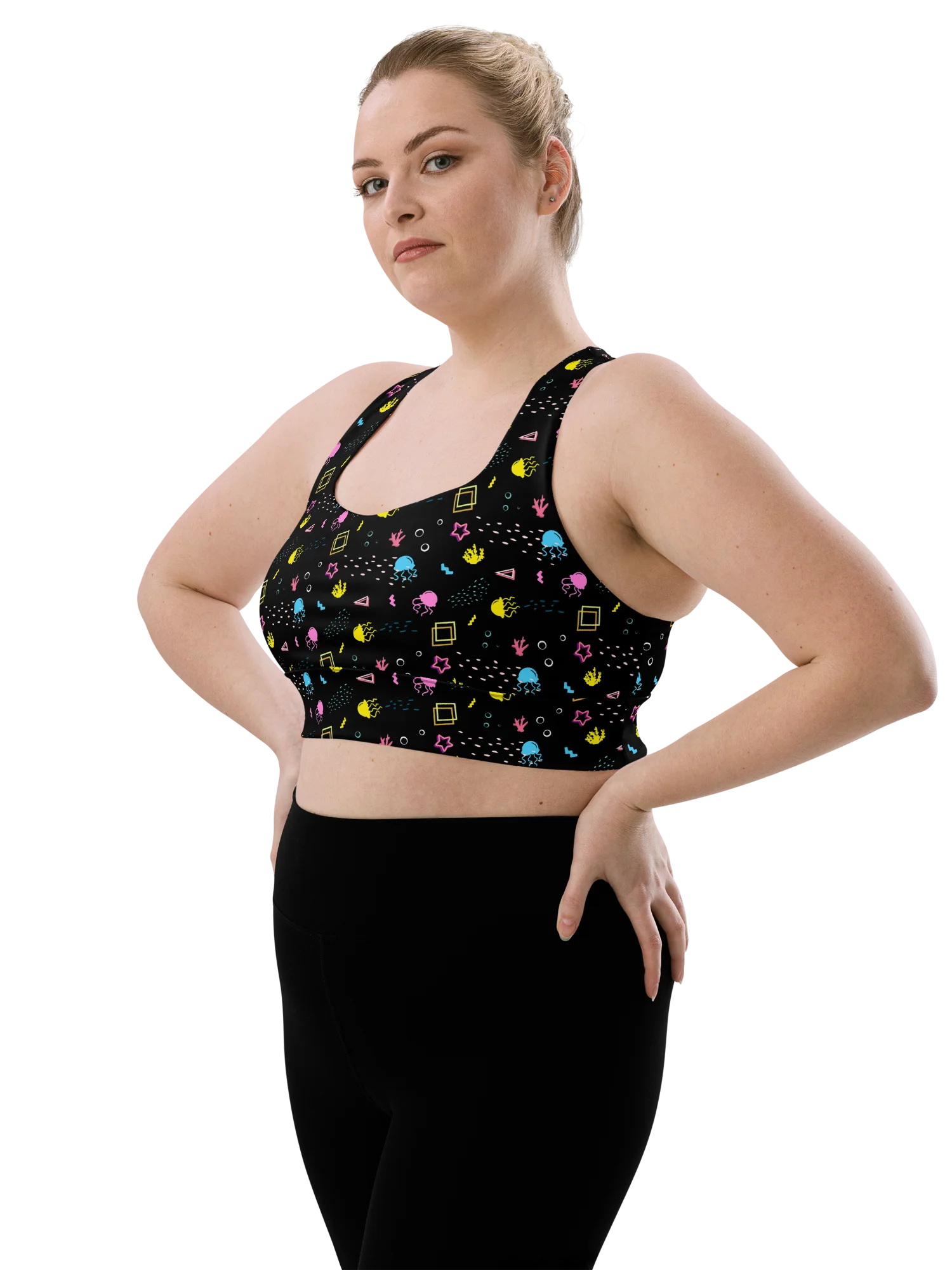 Shifty Seas dark pattern sports bra product image (2)