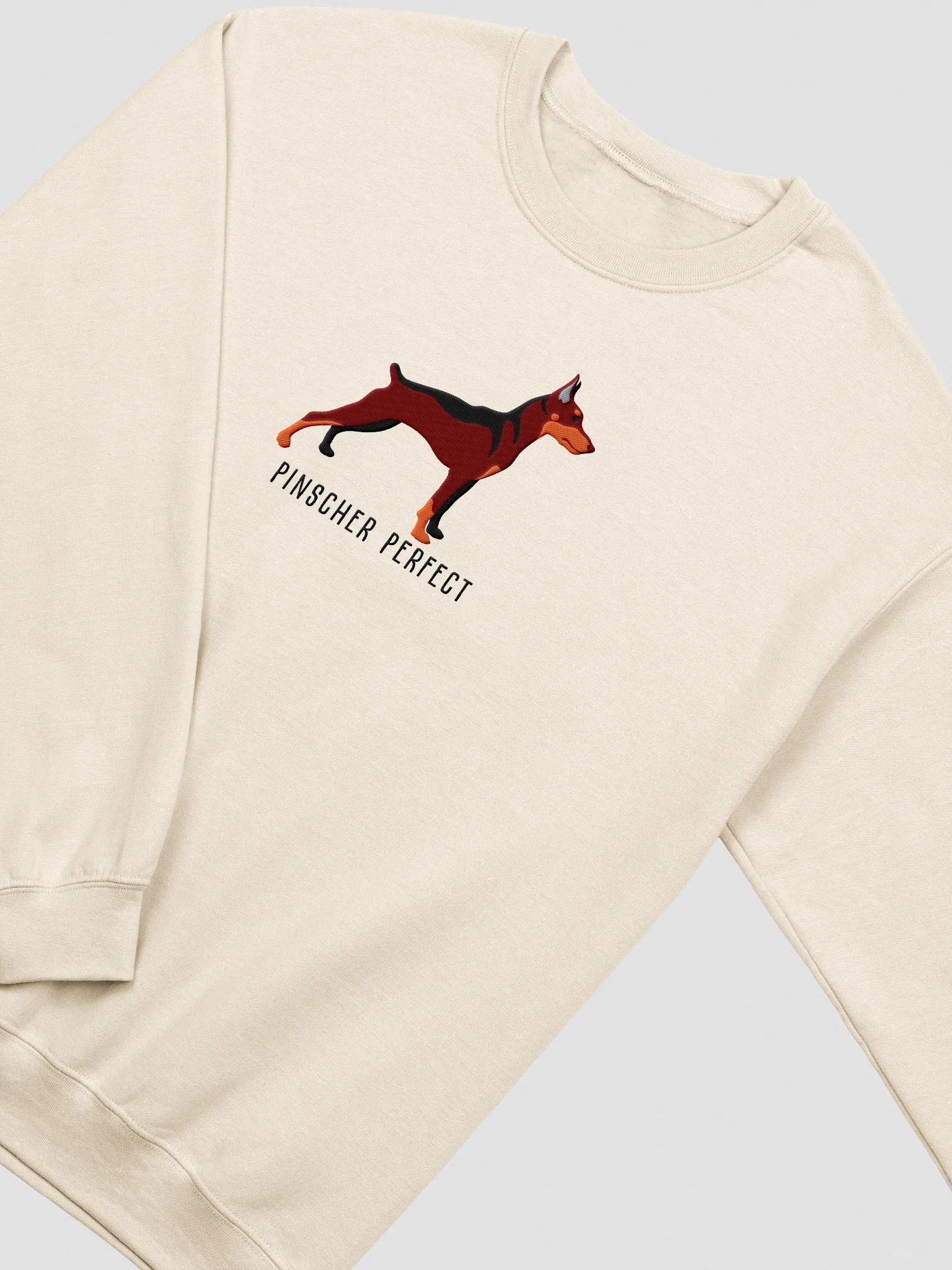 Pinscher Perfect Sweatshirt (Embroidered) of a Mini Pinscher(Red & Tan) product image (6)