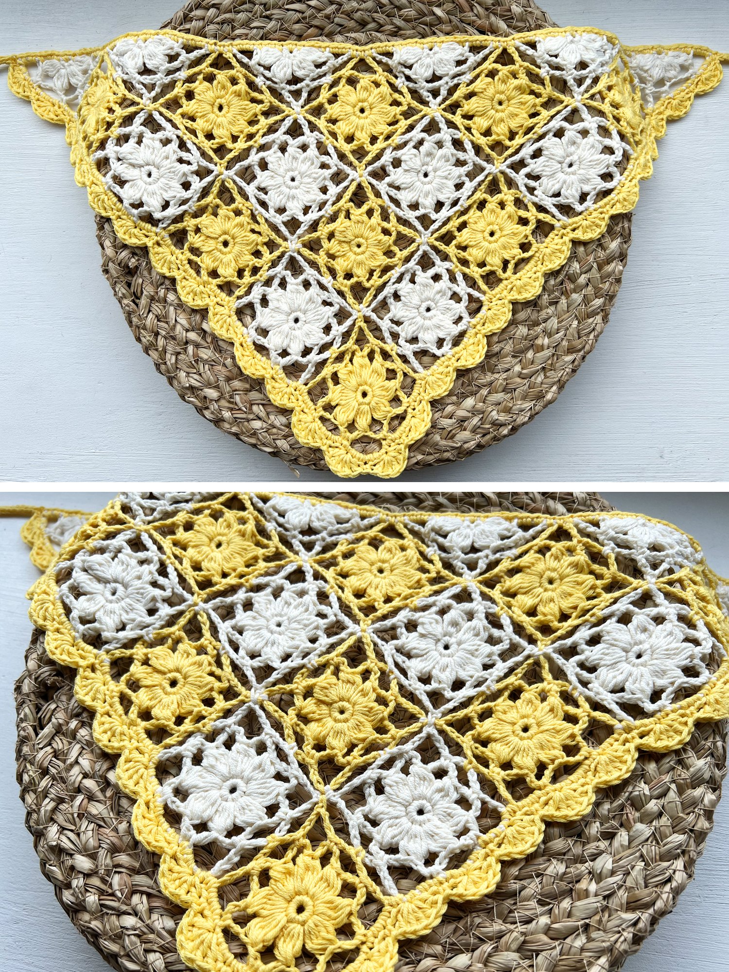 Crochet Pattern: Lacy Bandana with Flower Squares V3 product image (2)
