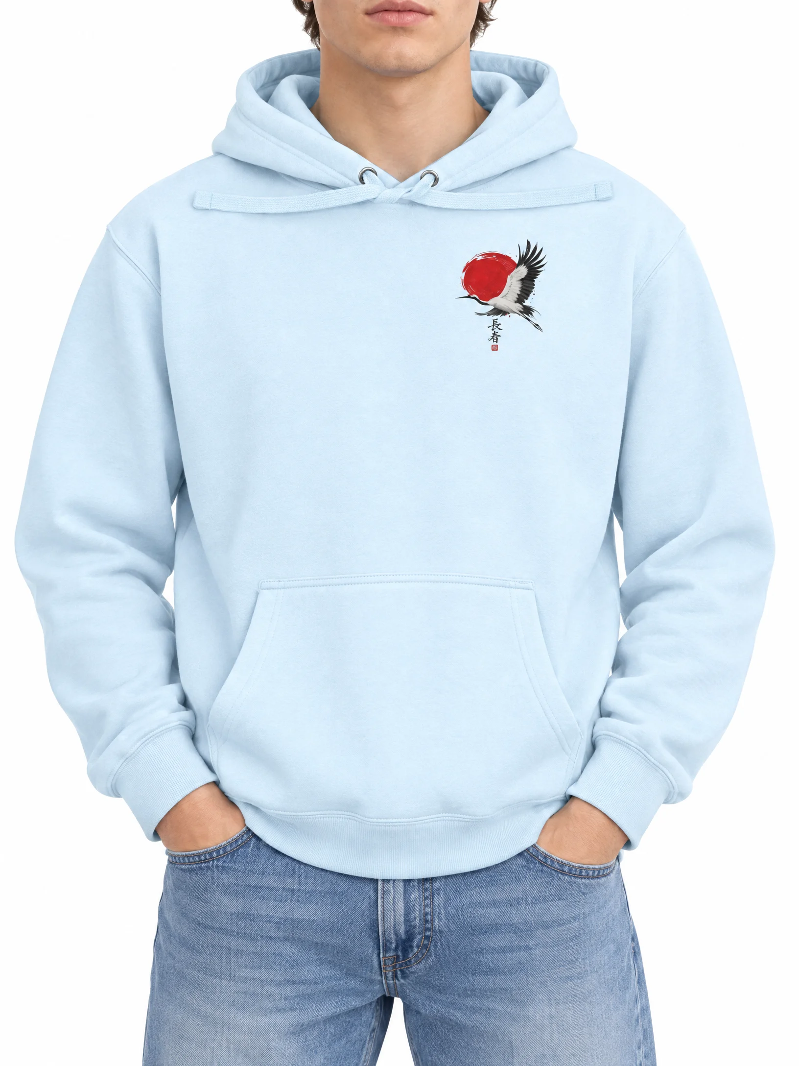 Japanese Crane & Sakura Bonsai Hoodie | Cherry Blossom product image (4)