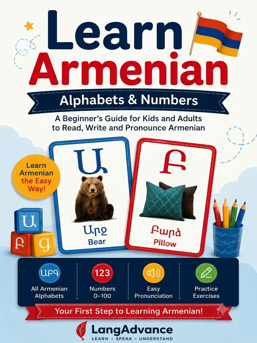 Learn Armenian: Alphabets & Numbers – A Beginner's Guide to Reading, Writing & Pronouncing Armenian product image (1)
