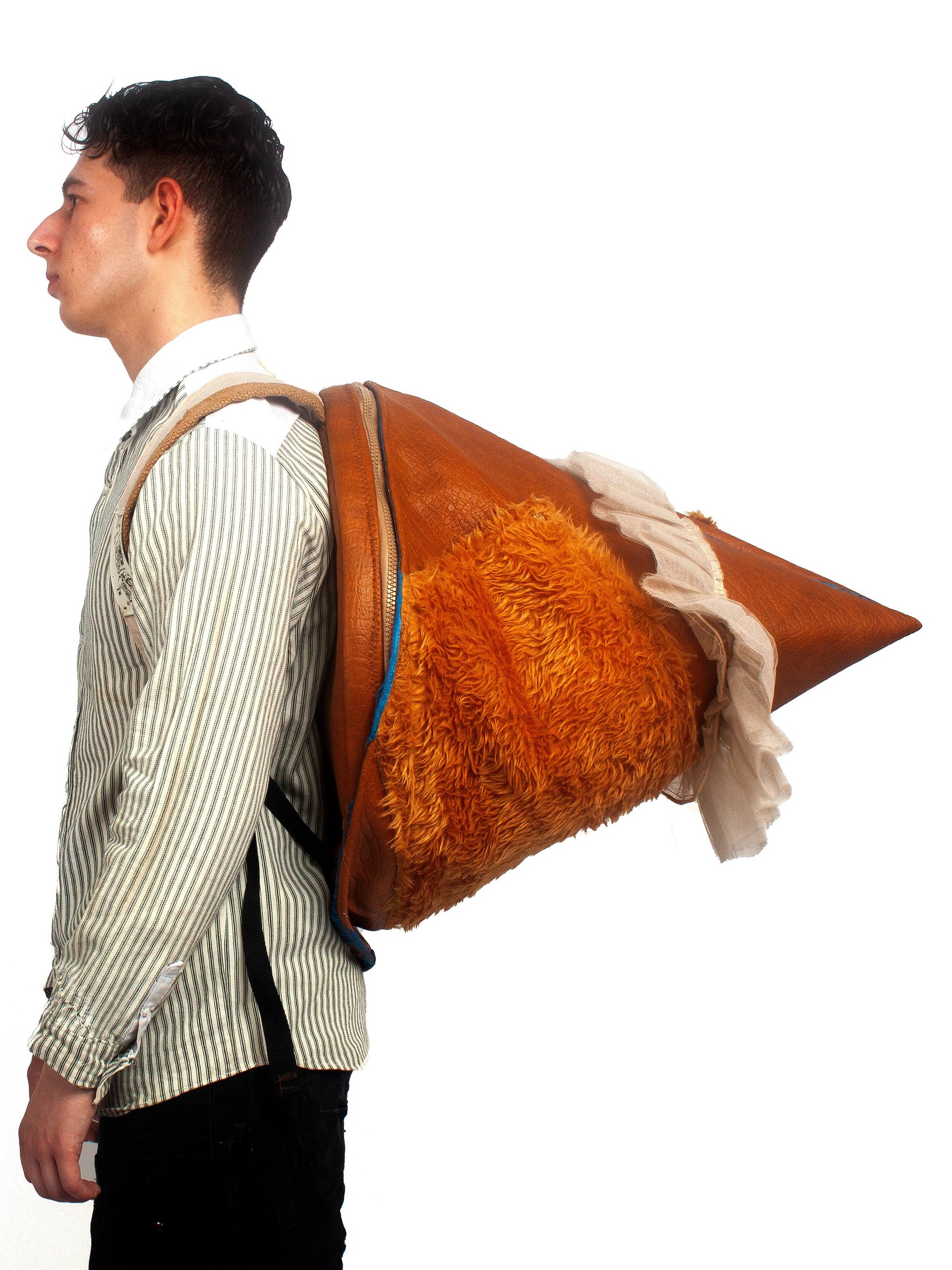 CONE BAG - RIB KNIT PATCHWORK BR 02 product image (3)