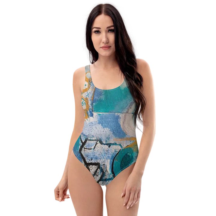original painting by b.reters print on swimsuit, beautiful blue colours product image (1)