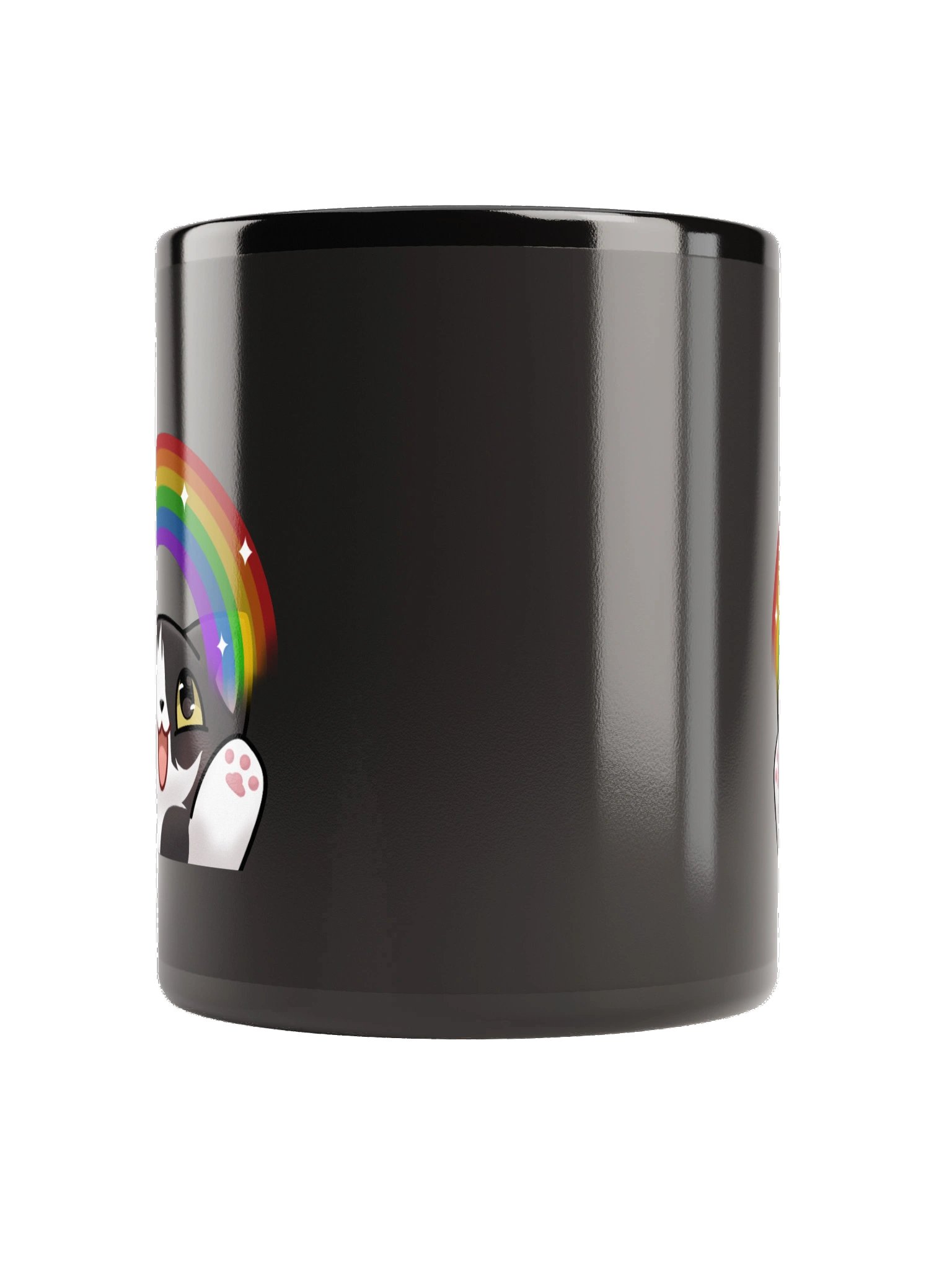 Rainbow Kitten black mug product image (3)