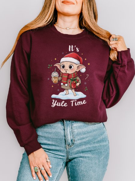 House Elf Magical Yule Christmas Cozy Minimalist Sweatshirt product image (7)