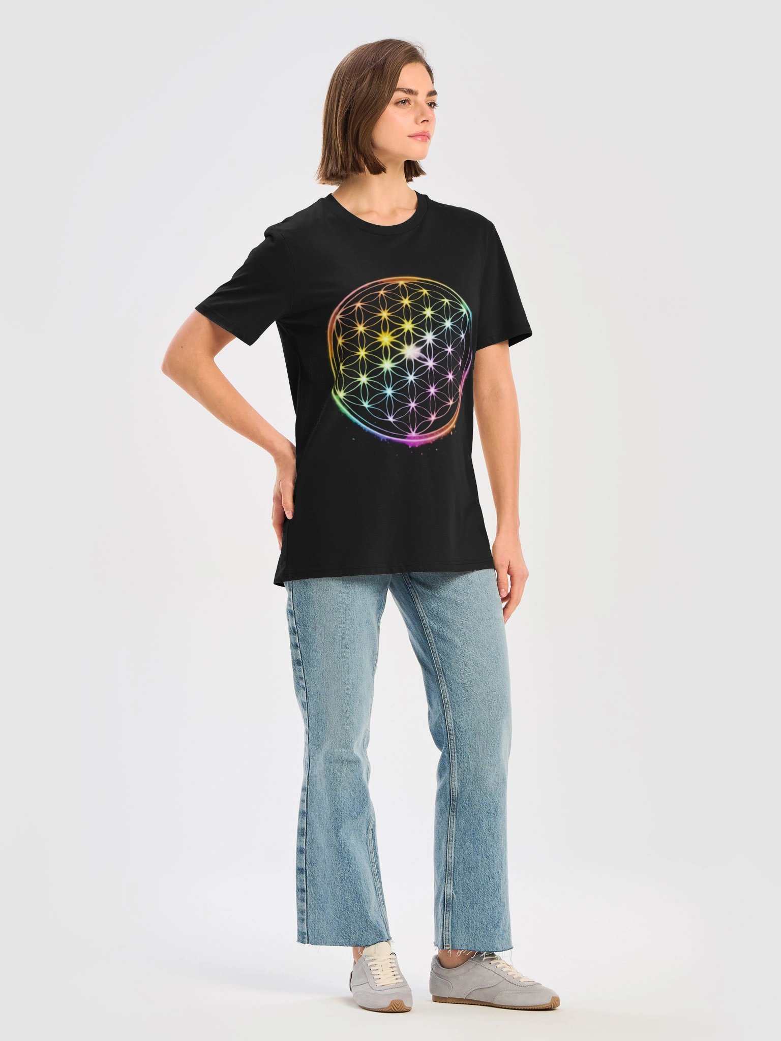 Flower of Life T-Shirt – Rainbow Sacred Geometry Tee | Spiritual Awakening product image (11)