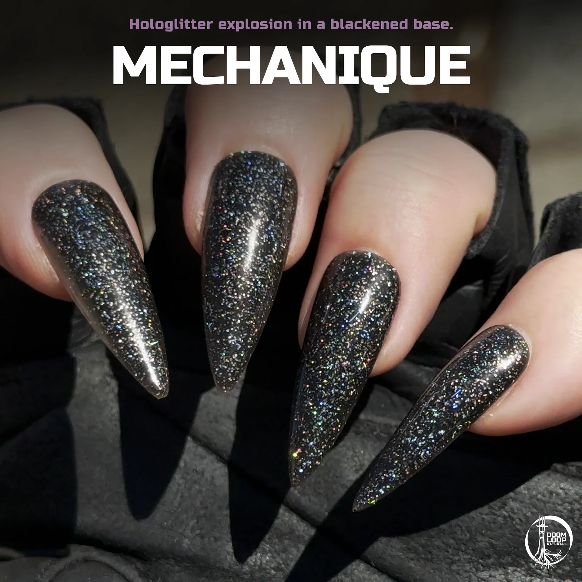 MECHANIQUE - Carbon Black Holo Glitter Nail Polish product image (1)