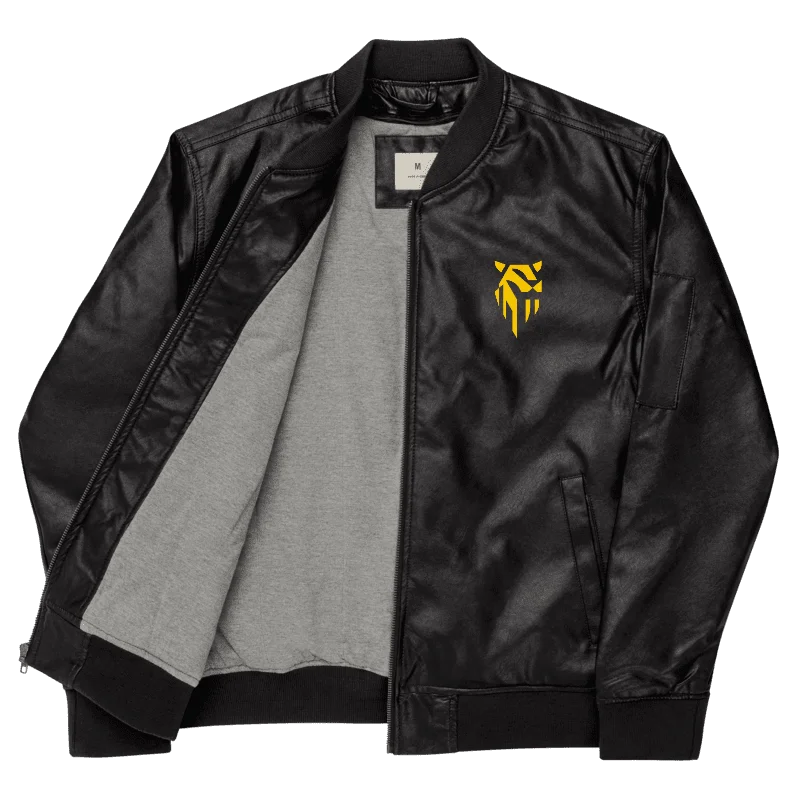 Faux Leather Bomber Jacket product image (3)