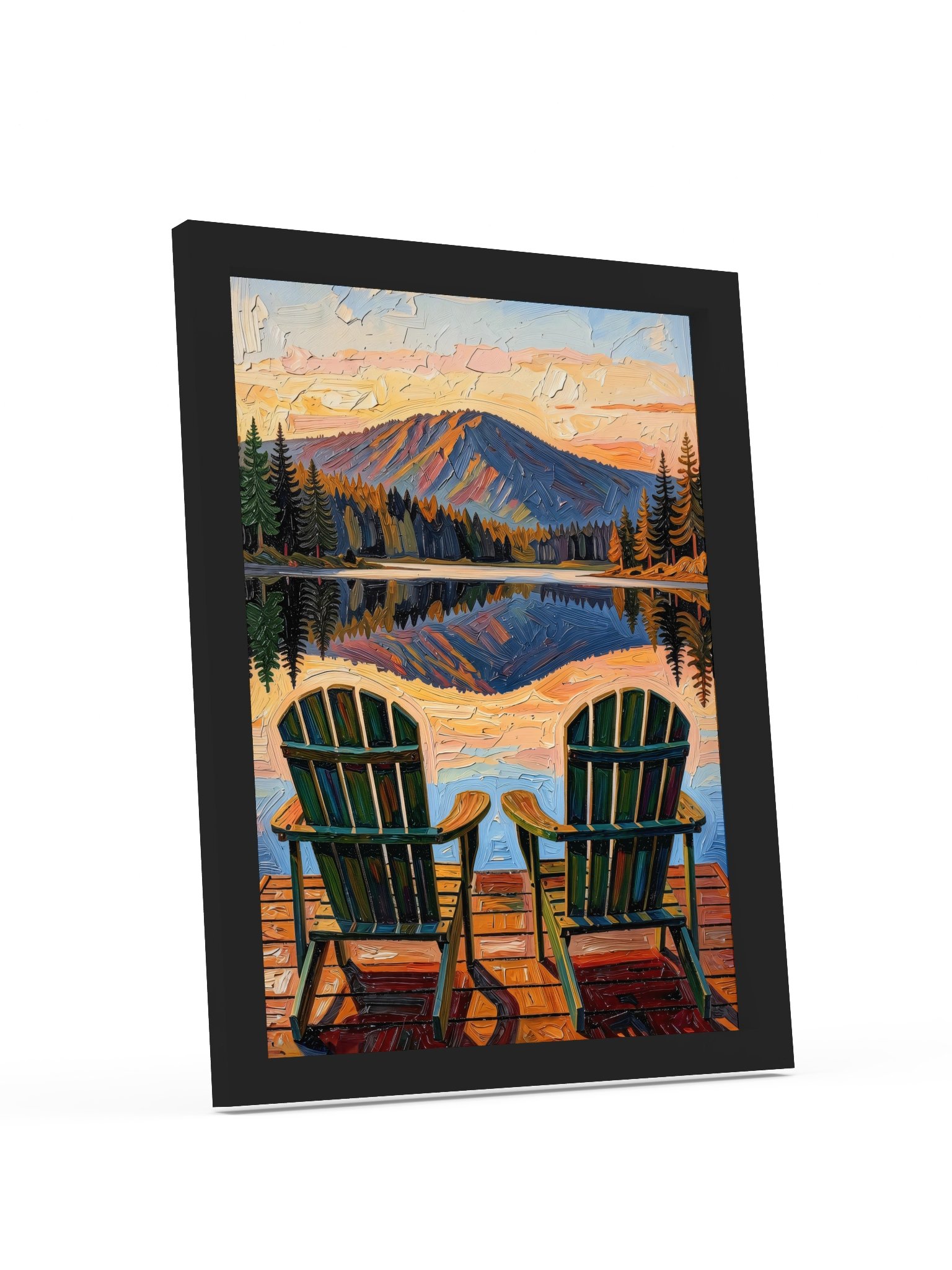 Dock Chairs at Sunset Framed Print product image (35)