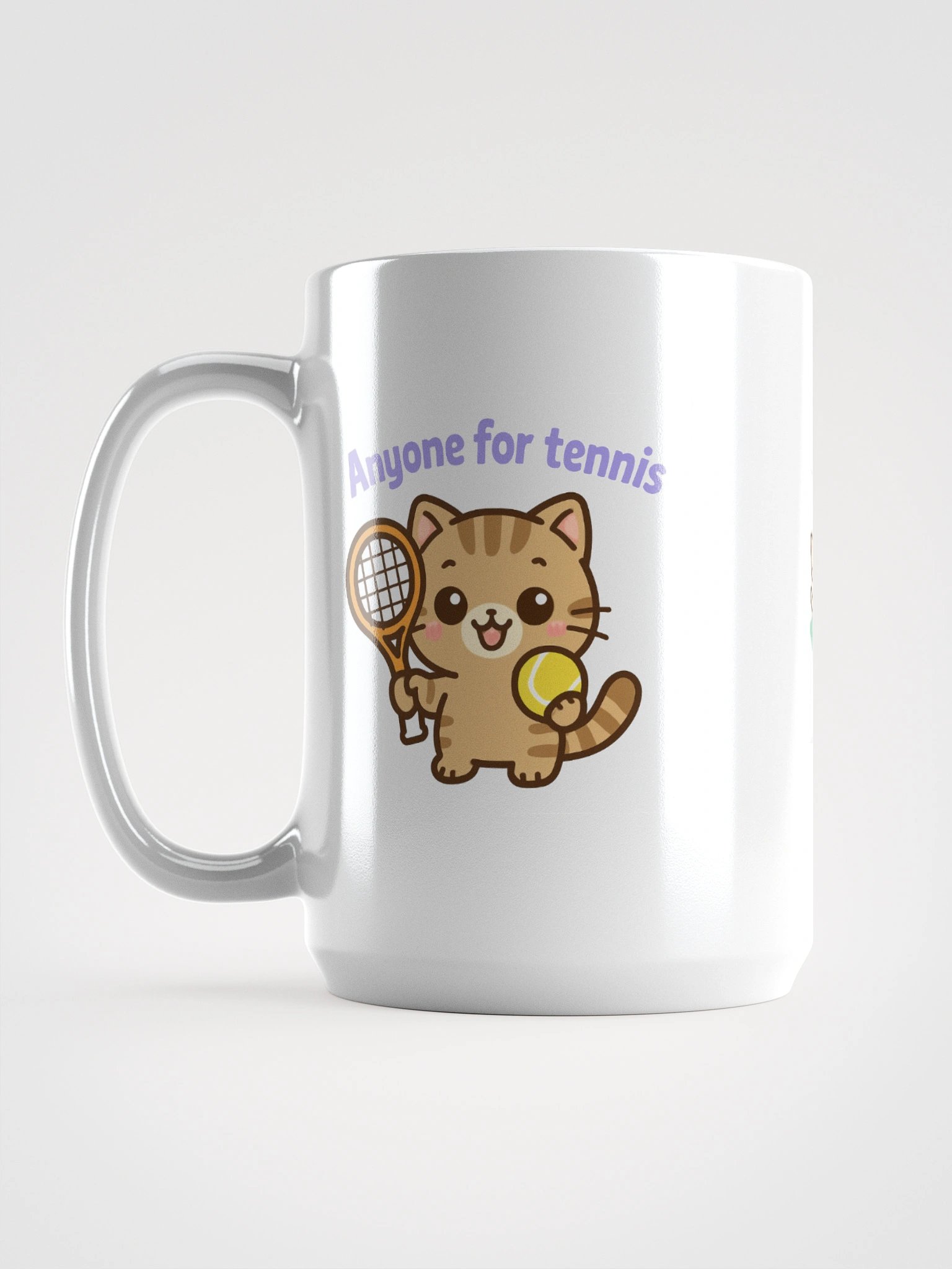 Tennis Cat White Glossy Mug product image (1)