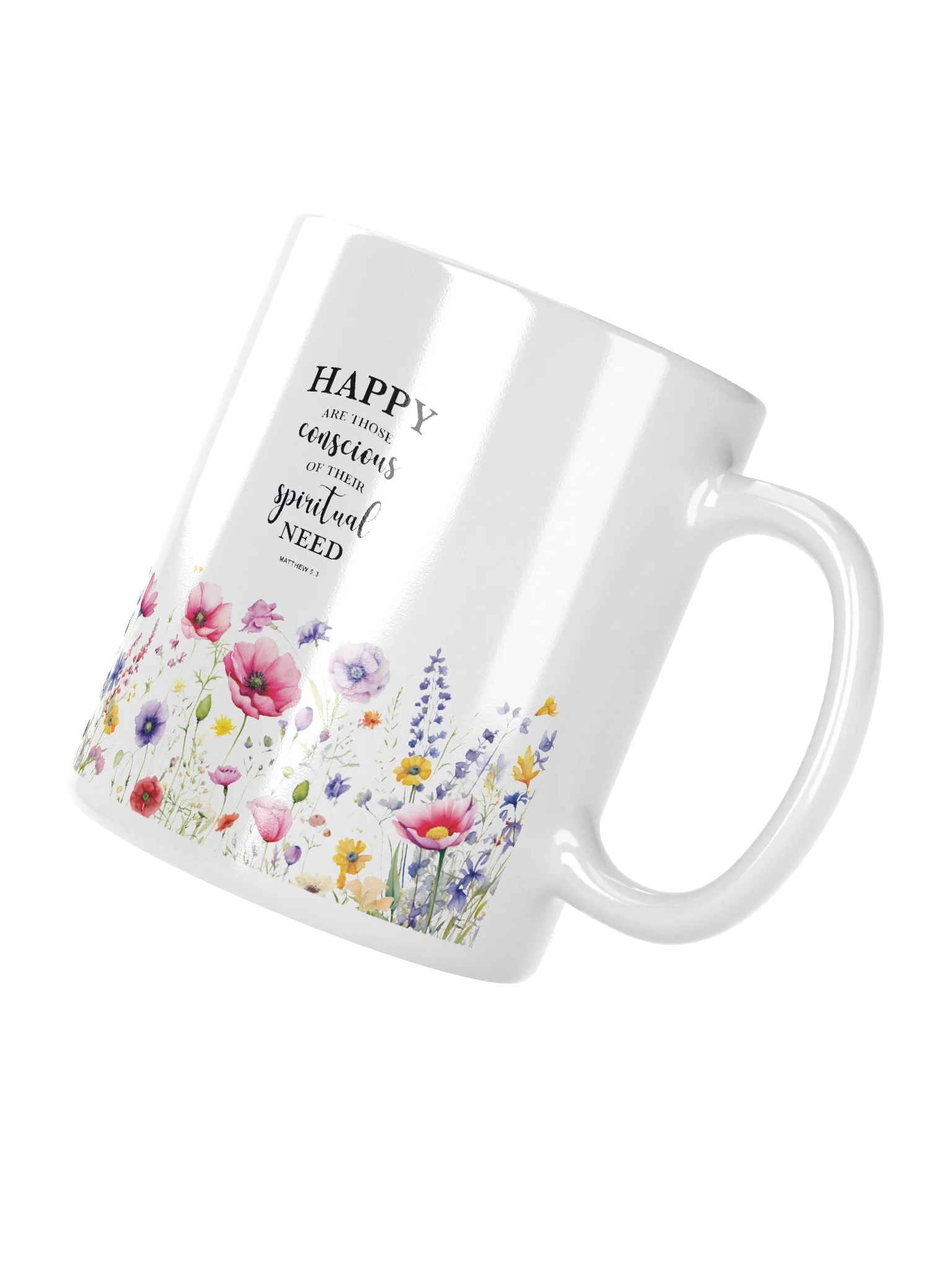 2026 Yearly Text Christian Mug – Matthew 5:3 Inspirational Floral Coffee Cup product image (4)