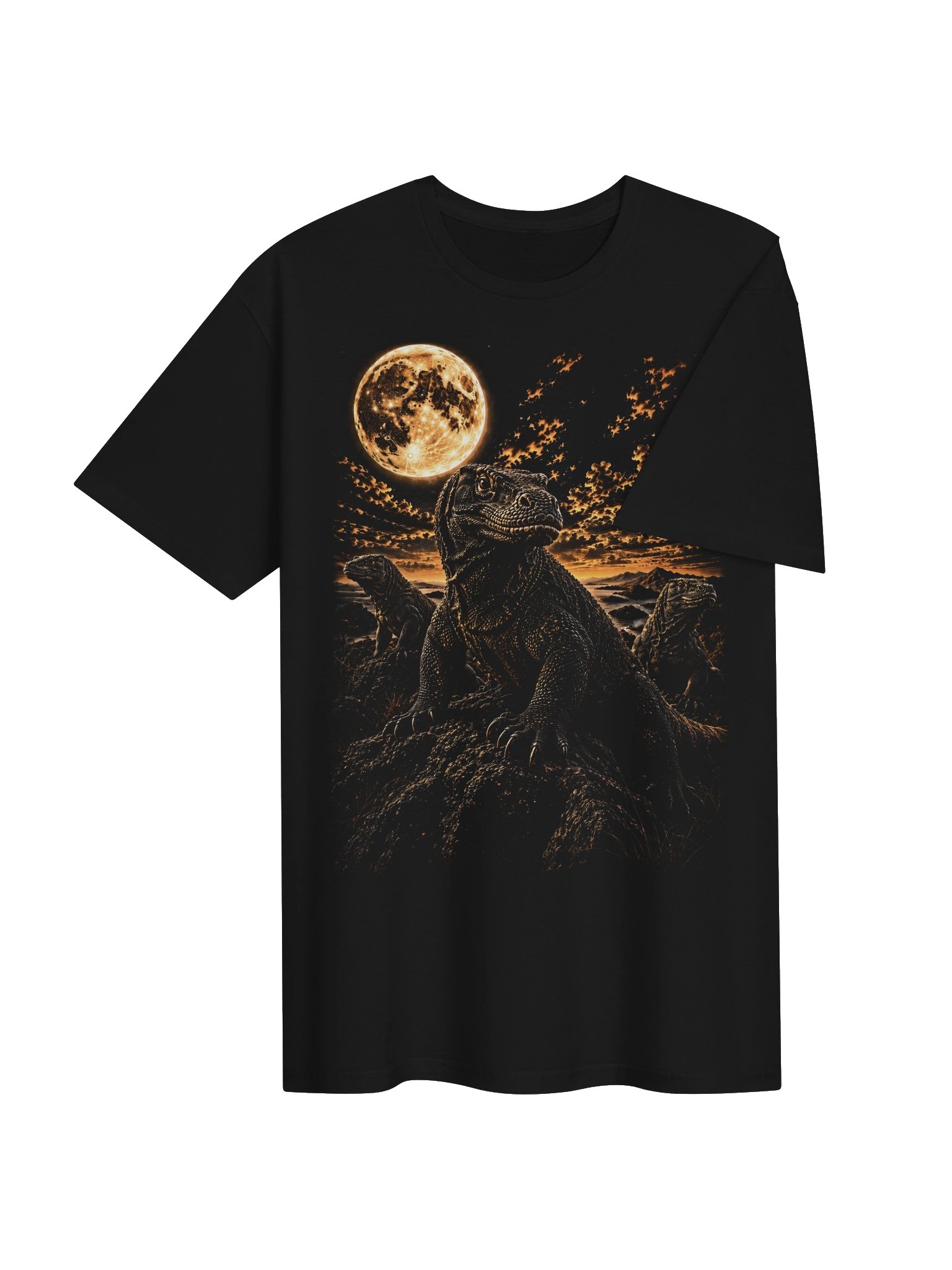 Komodo Dragon Howling Moon Tshirt | Legendary Wildlife Shirt product image (3)