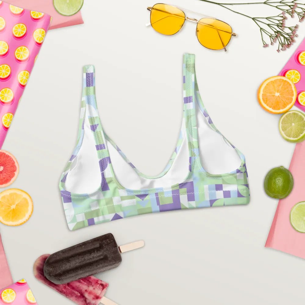 Colorful Vector Patterns Design Padded Bikini Top - v14 product image (2)
