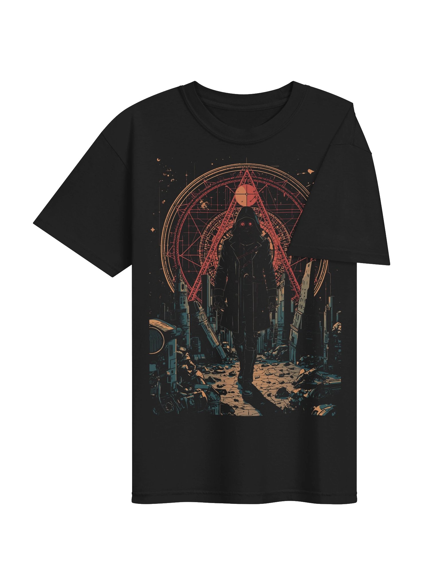 Red Eclipse Hooded Specter Heavyweight T-Shirt product image (7)