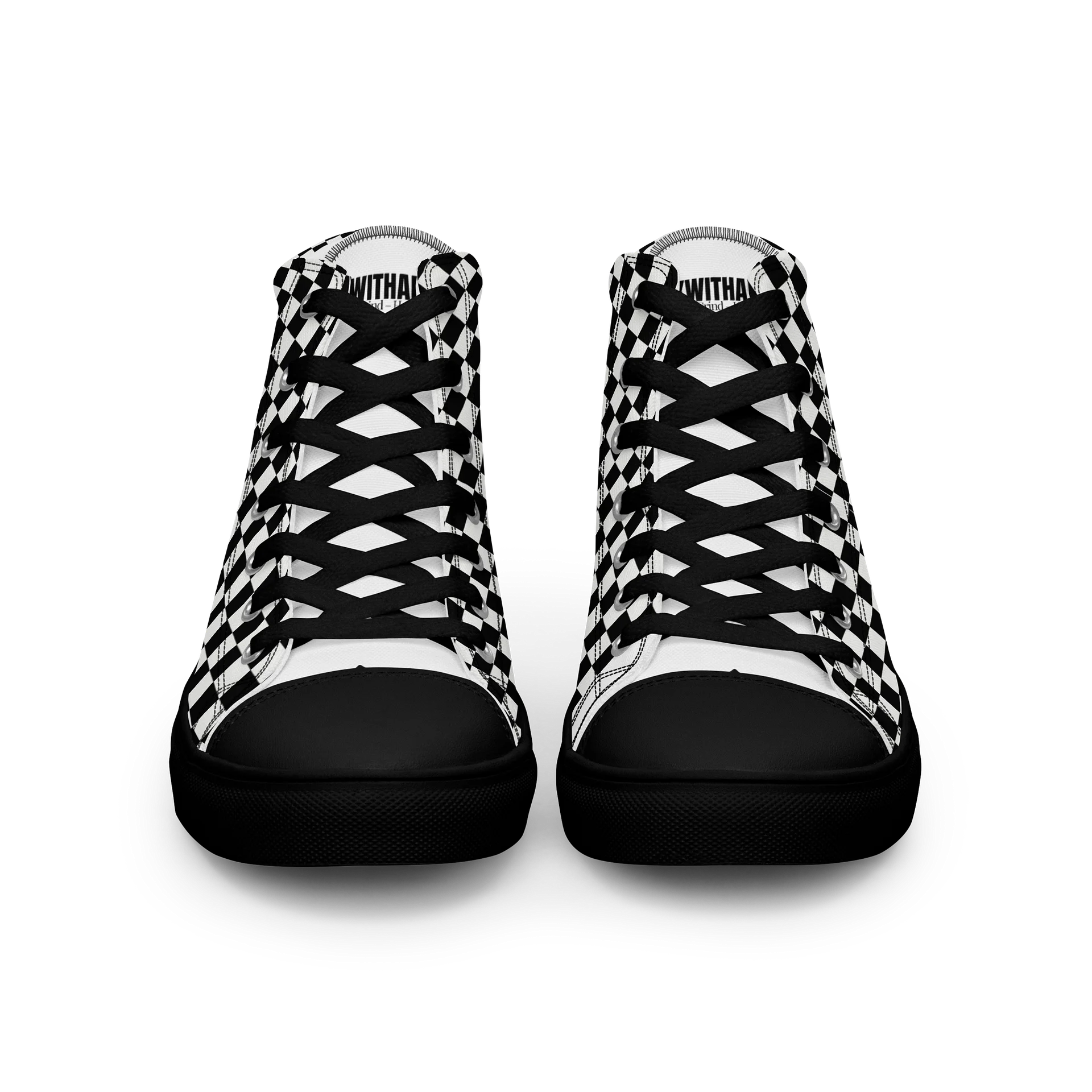 UNF★CKWITHABLE-ISH™ Women's Look-a-Like Chuck Taylor Hand-made Canvas Streetwear Shoes Checkered product image (3)