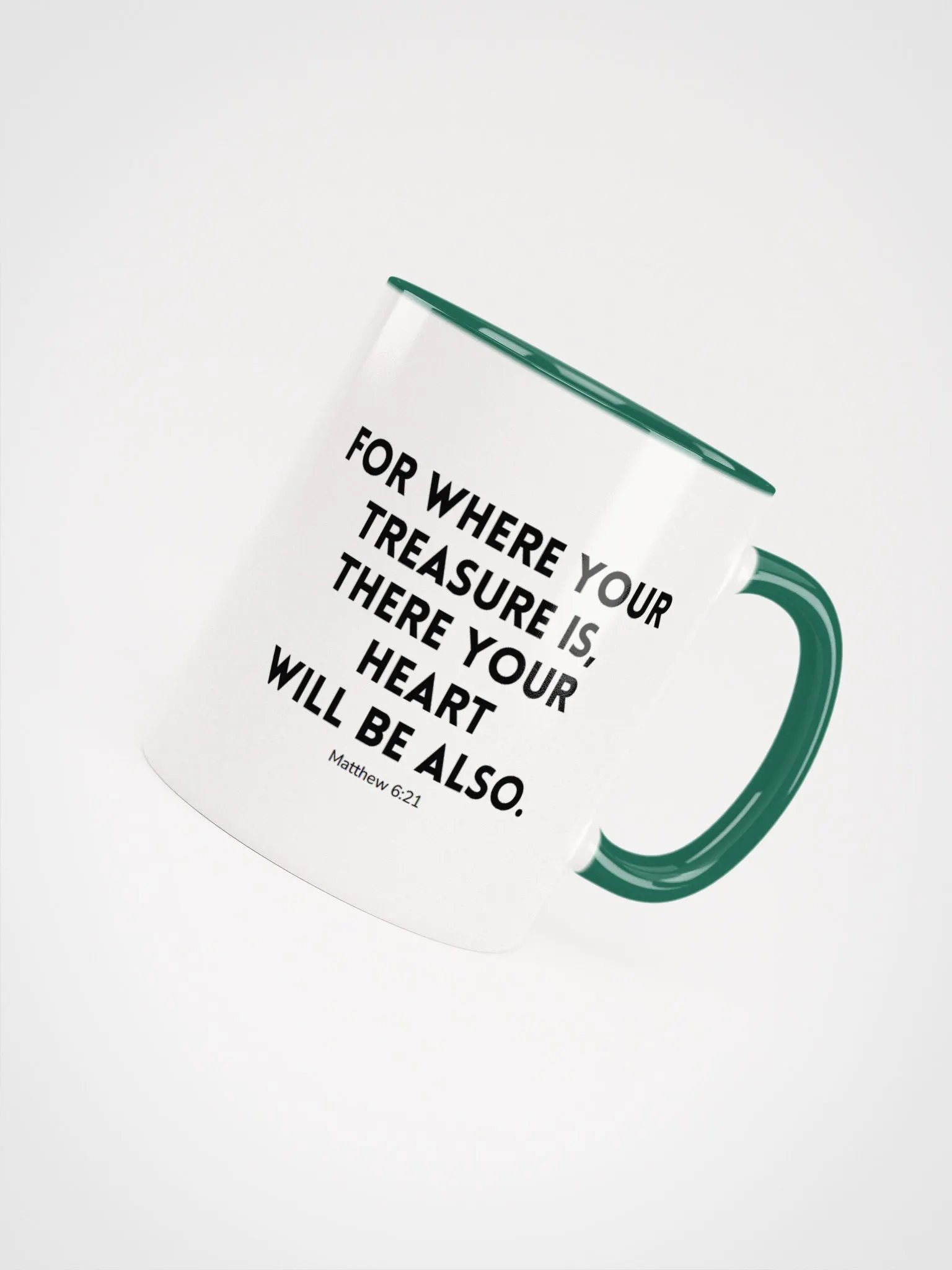 Where Your Treasure Is There Your Heart Will Be Also Matthew 6:21 Two-Tone Mug 11/15oz product image (4)