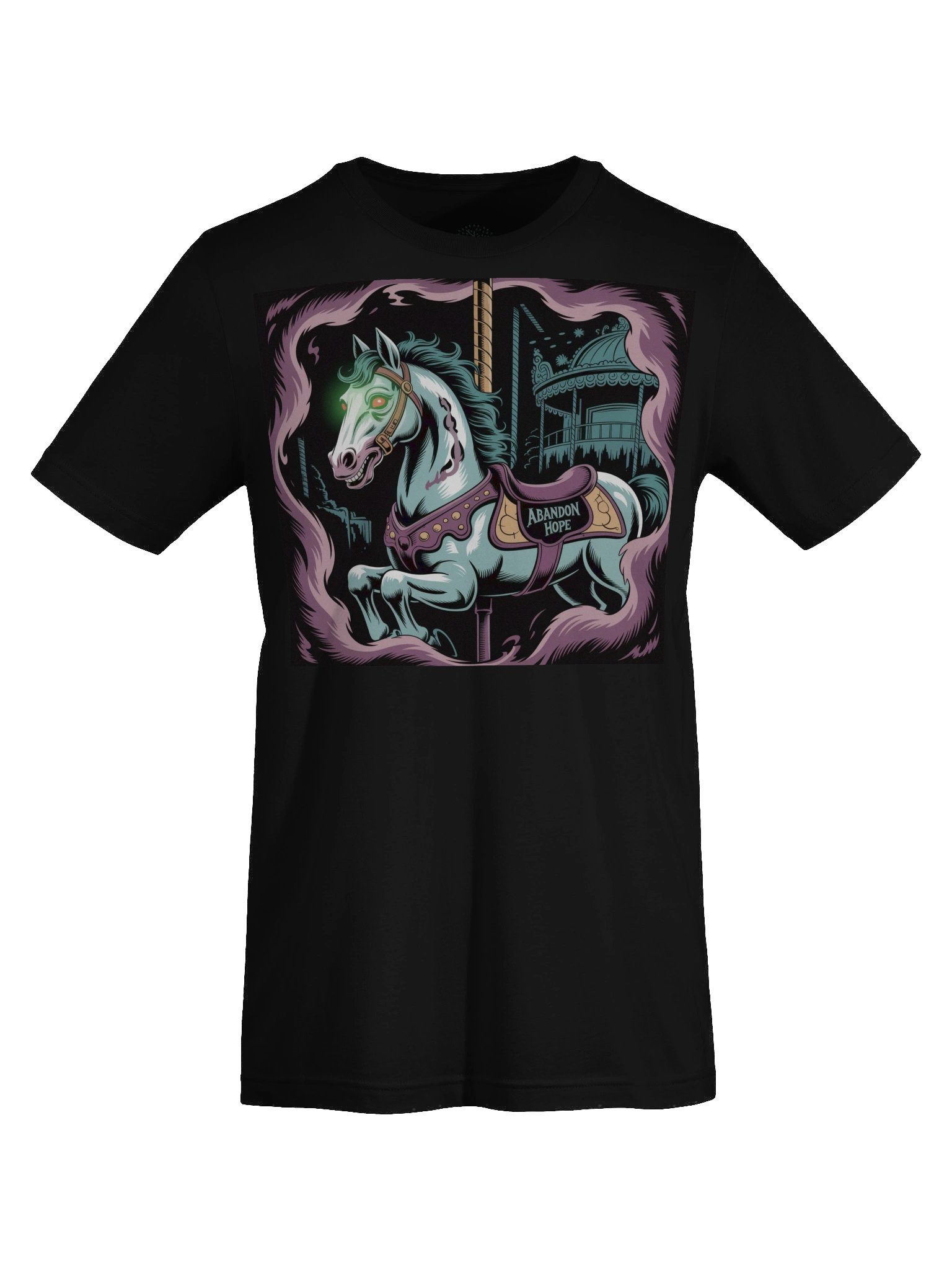 Gothic Carousel 'Abandon Hope' T-Shirt - Unisex Supersoft Creepy Design product image (7)