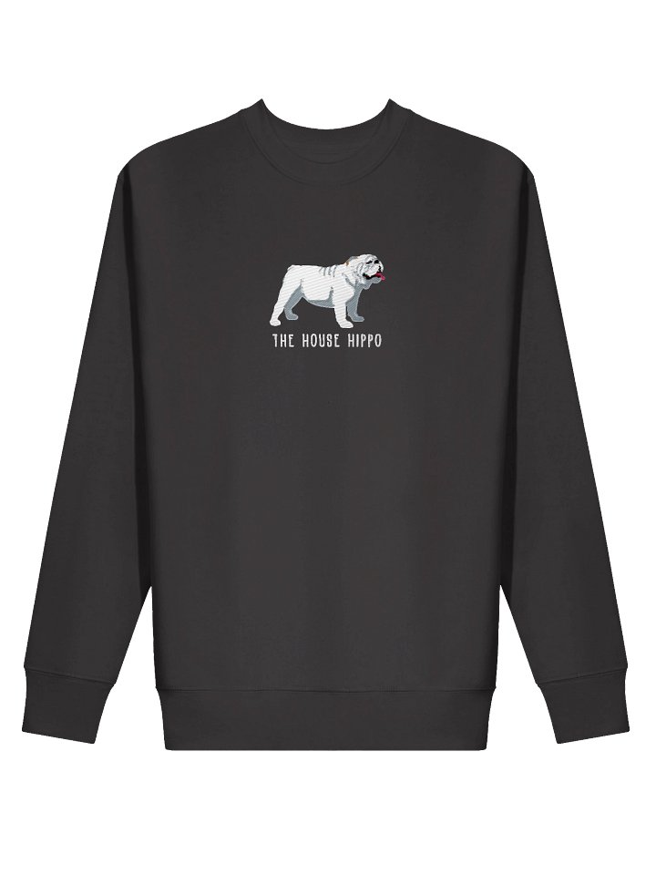 The House Hippo Sweatshirt (Embroidered) of an English Bulldog(White) product image (8)