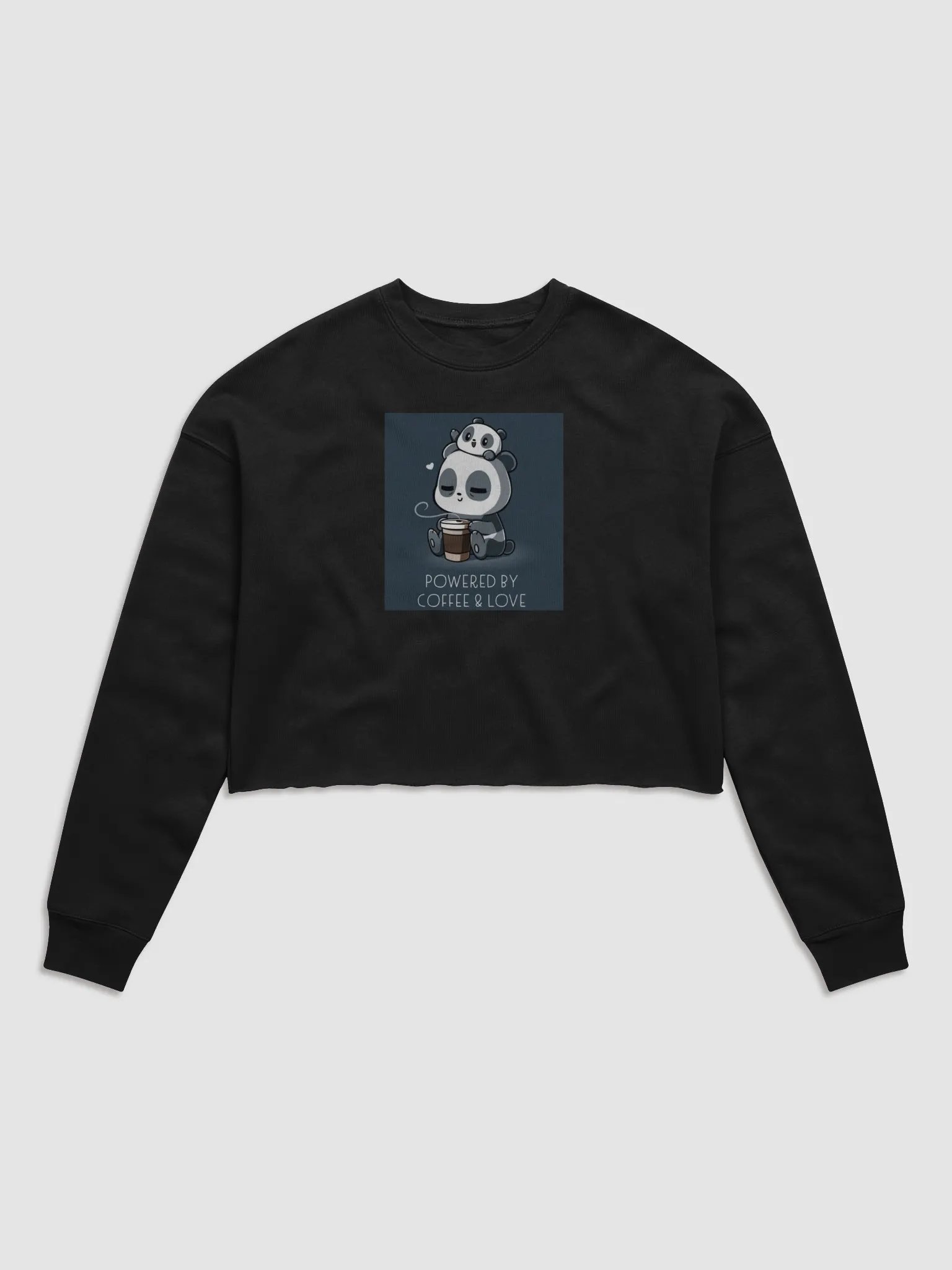 Caffeine Love Panda Crop Sweatshirt product image (2)