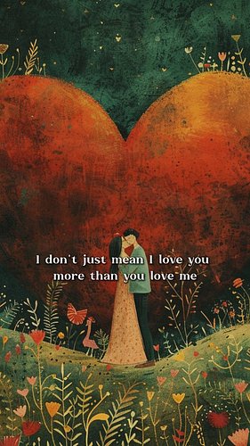 When I say I love you more,
I don't just mean I love you more than you love me. I mean
I love you more than the bad days ahea...