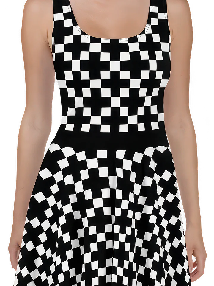 Black and White Geometric Crosses Dress product image (2)