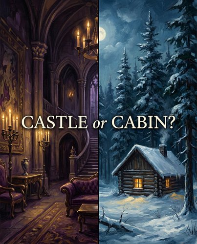 Castle with a secret, or cabin with a curfew? 🌙

Swipe to pick where it happens: the manor or the woods, the slow burn or the...