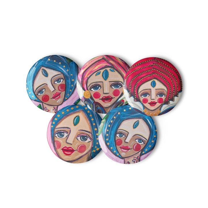 Whimsical Faces Pin Set product image (3)