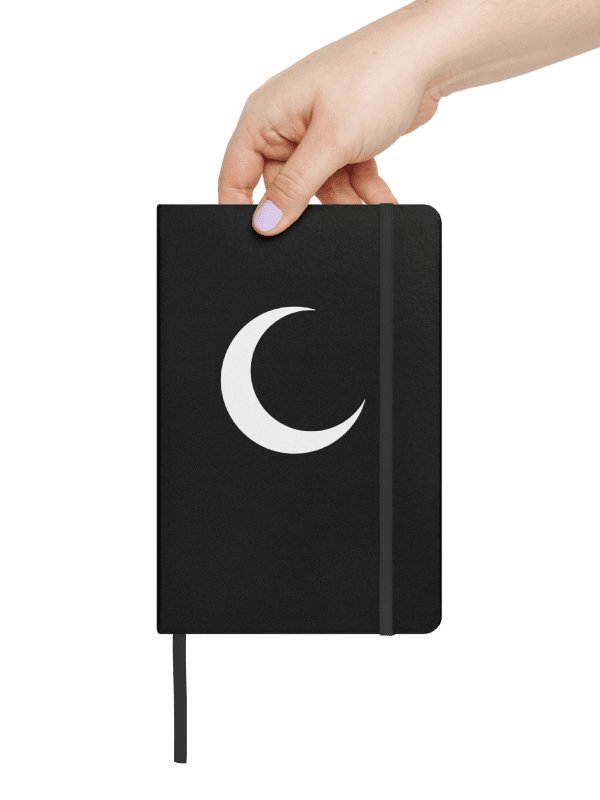 Crescent Moon Notebook – Clear White Print product image (4)