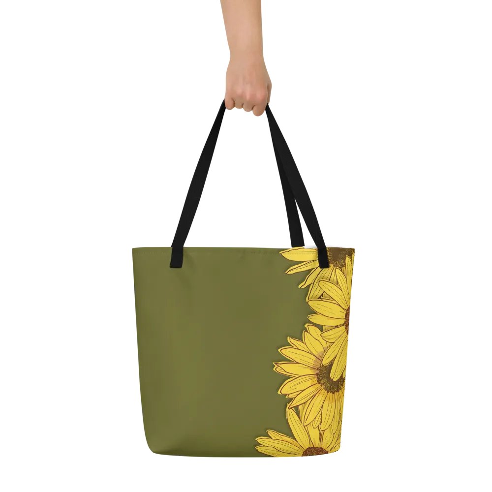 “Sunflower Stripes” Large Tote Bag product image (9)