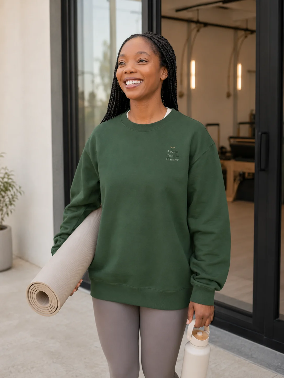 My Protein Comes With Fibre Sweatshirt – Forest Green product image (1)