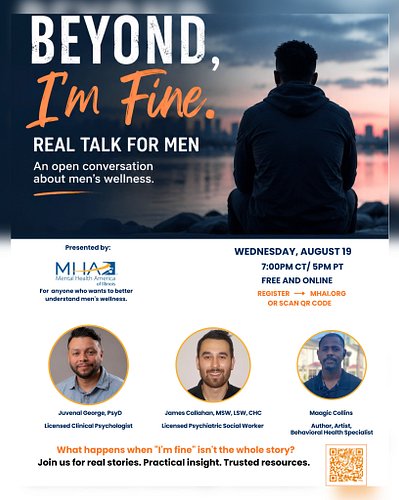 Beyond “I’m Fine” Panel Discussion 

Sometimes we say we are “fine” and “I’m good” most of the time that can honestly be the ...