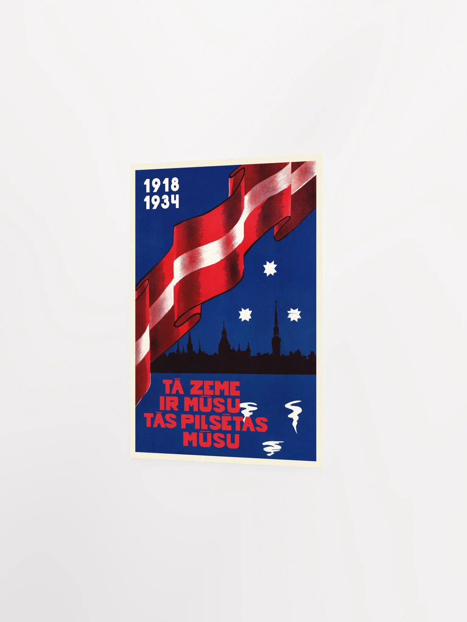 Latvia retro poster, Riga, 1930 — retro vintage travel poster, retro travel wall art, propaganda poster, patriotic product image (7)
