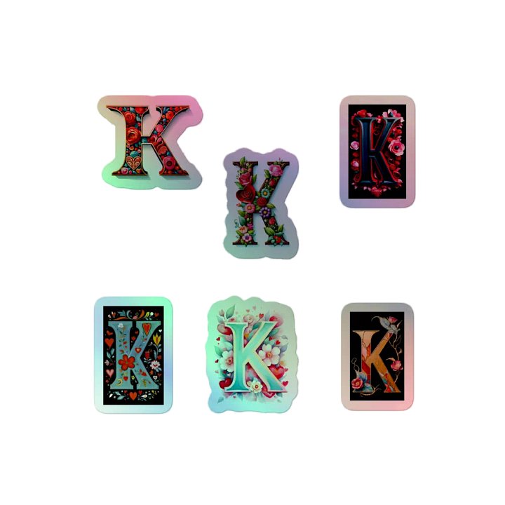 All K's Valentine’s Monogram Holo Sticker Pack product image (2)