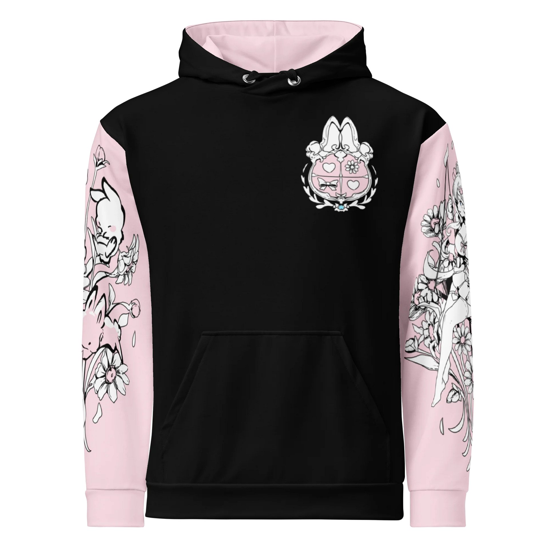 Bunny Pile Colorblock Hoodie (Pink) product image (1)