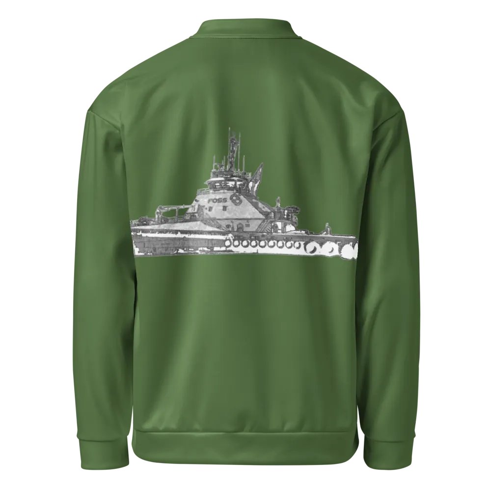 Foss Tugboat Sketch Green Bomber Jacket product image (5)