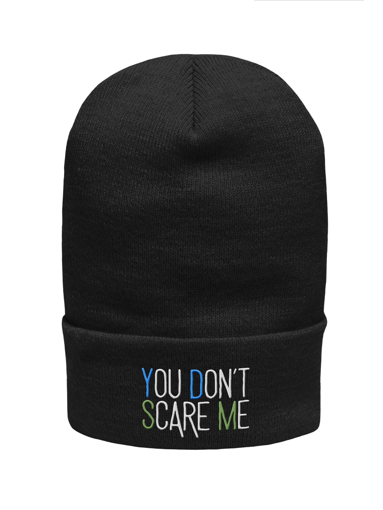 "YOU DON'T SCARE ME" Split-Color Signature Beanie product image (5)