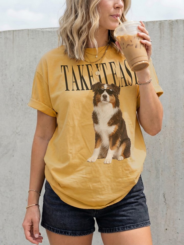 Take It Easy '90s Pop Vintage-Style T-Shirt for Australian Shepherd(Red Tricolor) Lovers product image (2)
