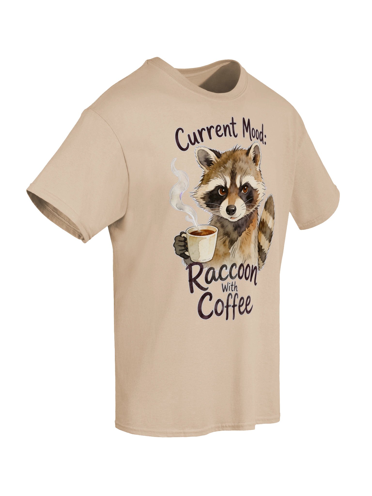 Current Mood: Raccoon with Coffee graphic tee gift Idea. product image (46)