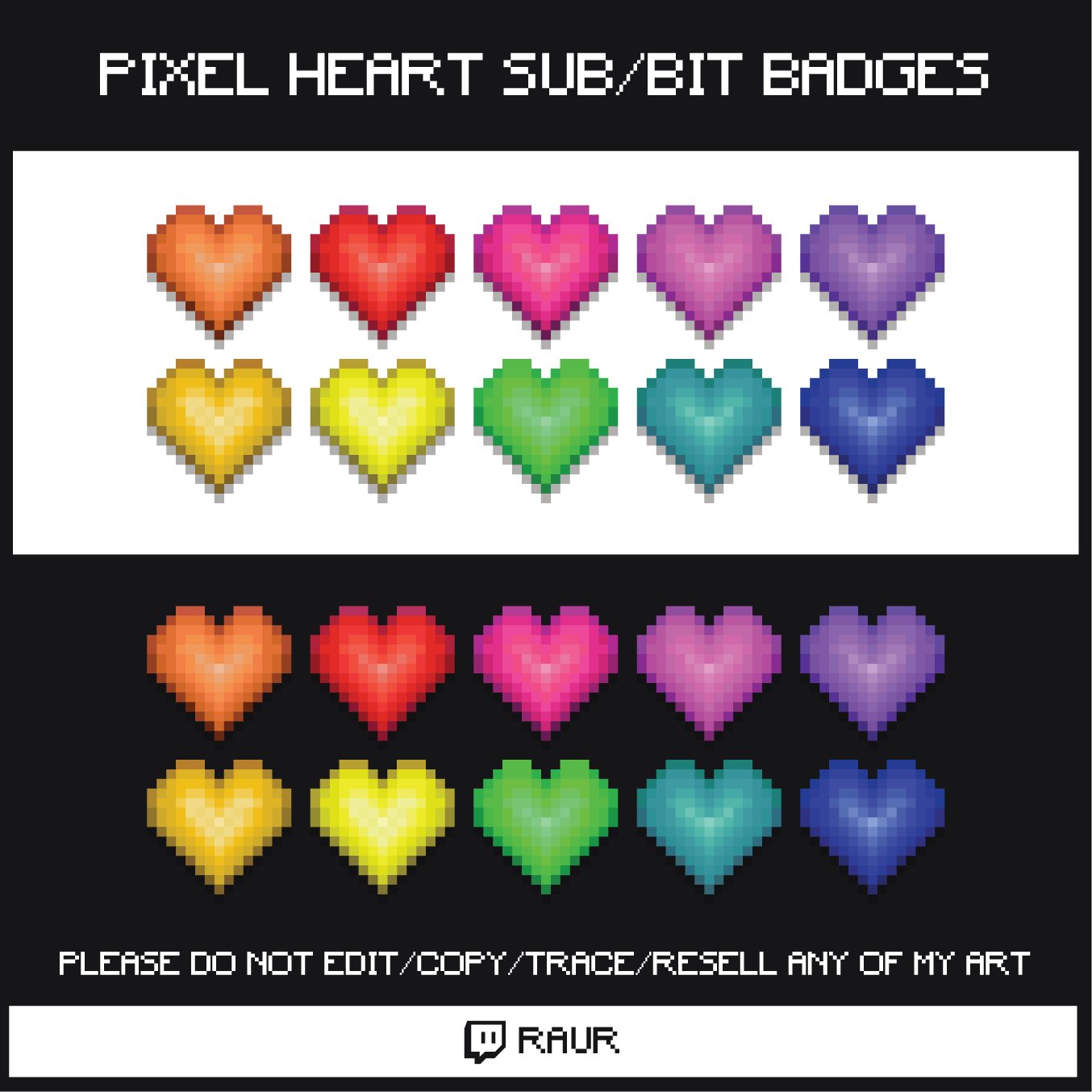 Twitch Pixel Hearts - Sub/Bit Badges product image (1)