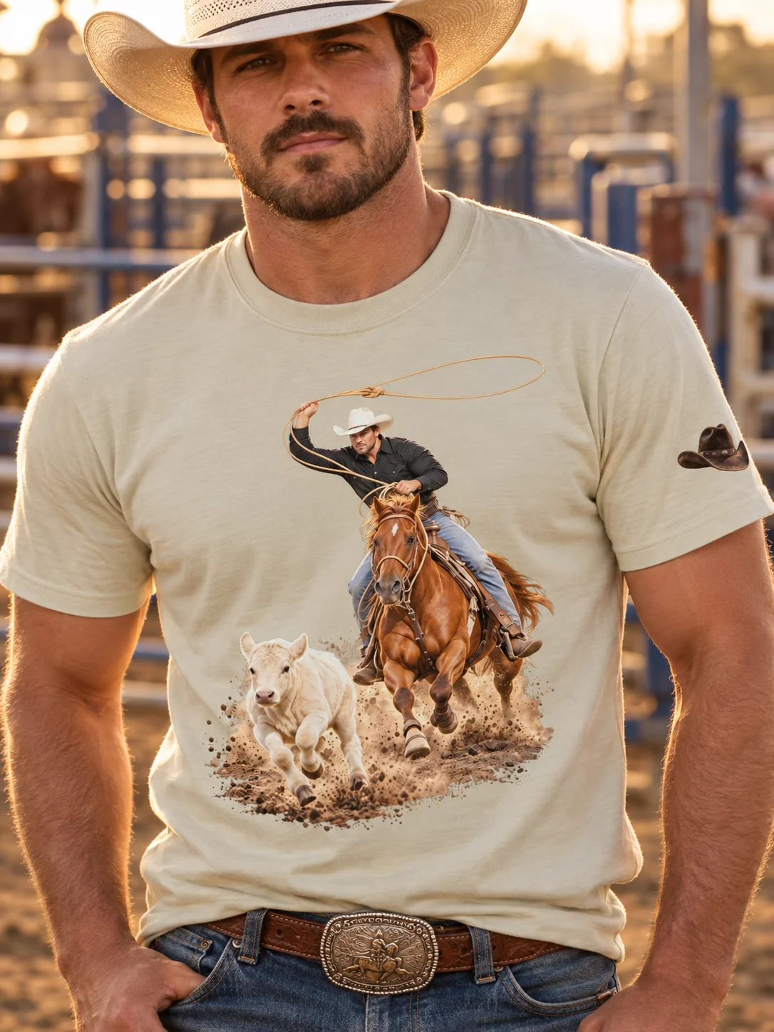 Tie-Down Roping Full Run Western T-Shirt | BROKEN RODEO™ product image (145)