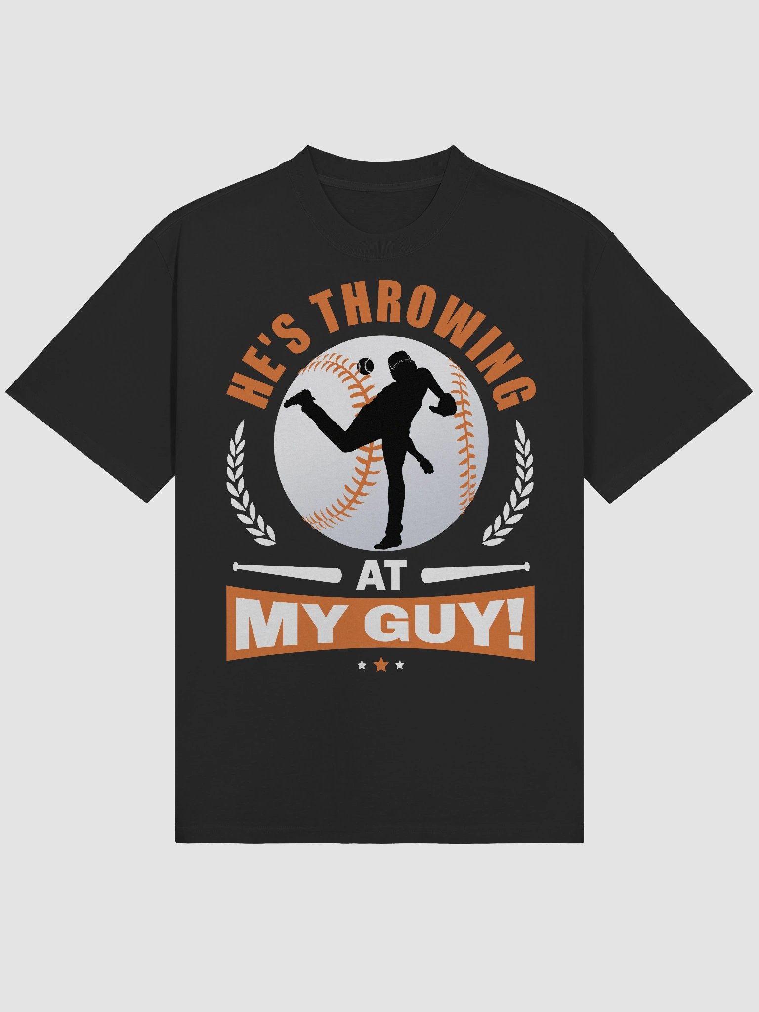 He's Throwing At My Guy Black Tee product image (3)
