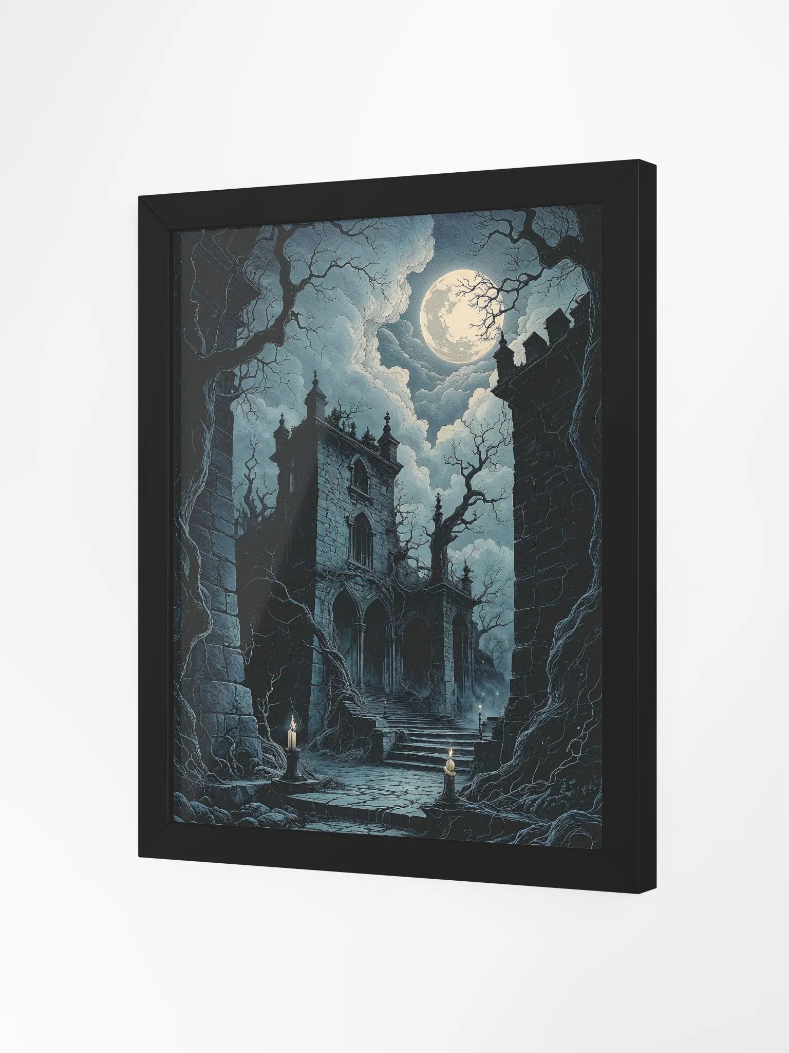 Moonlit Gothic Ruin Framed Print product image (2)