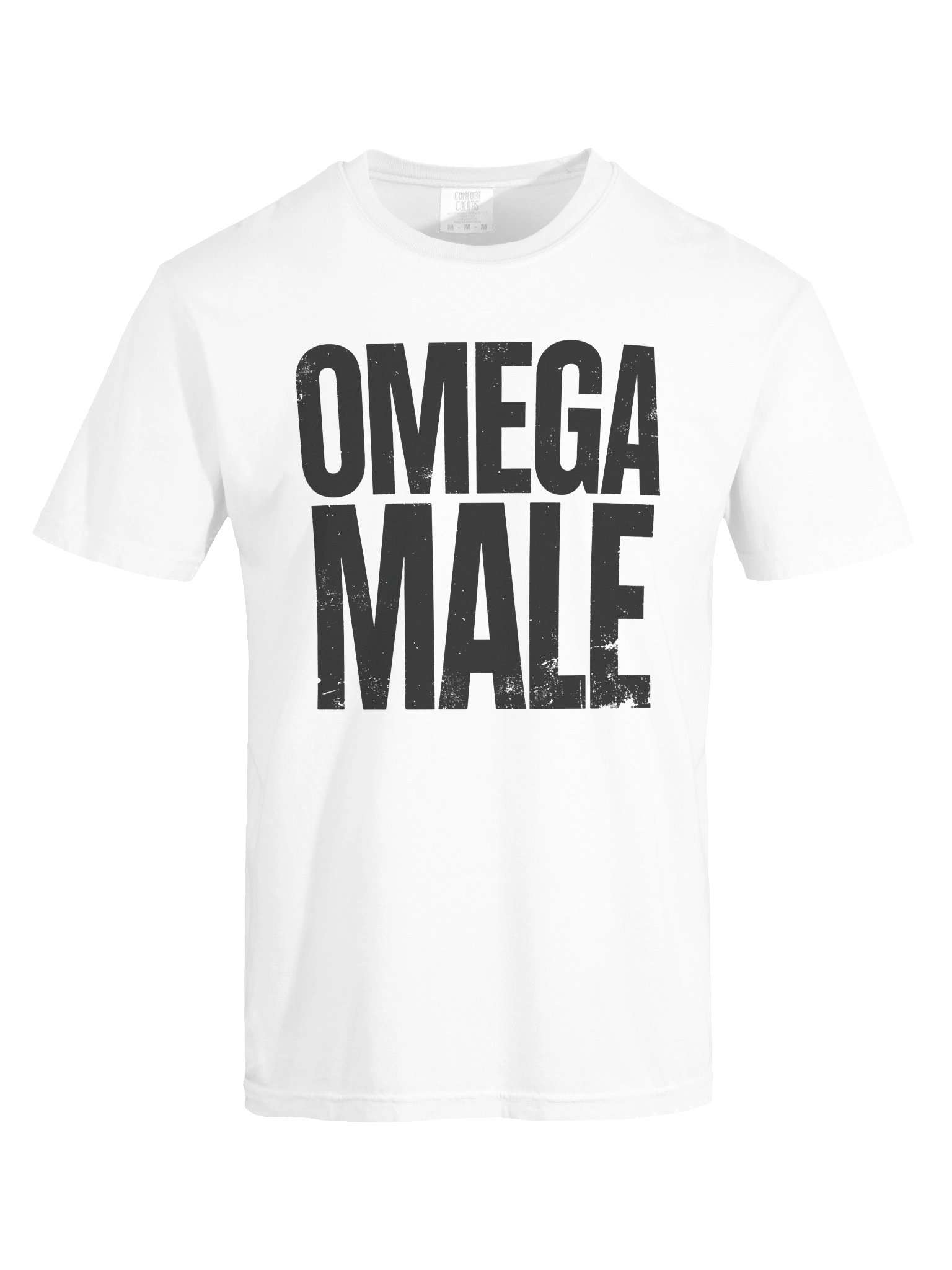 OMEGA MALE in Black Grungy Letters T-Shirt product image (2)