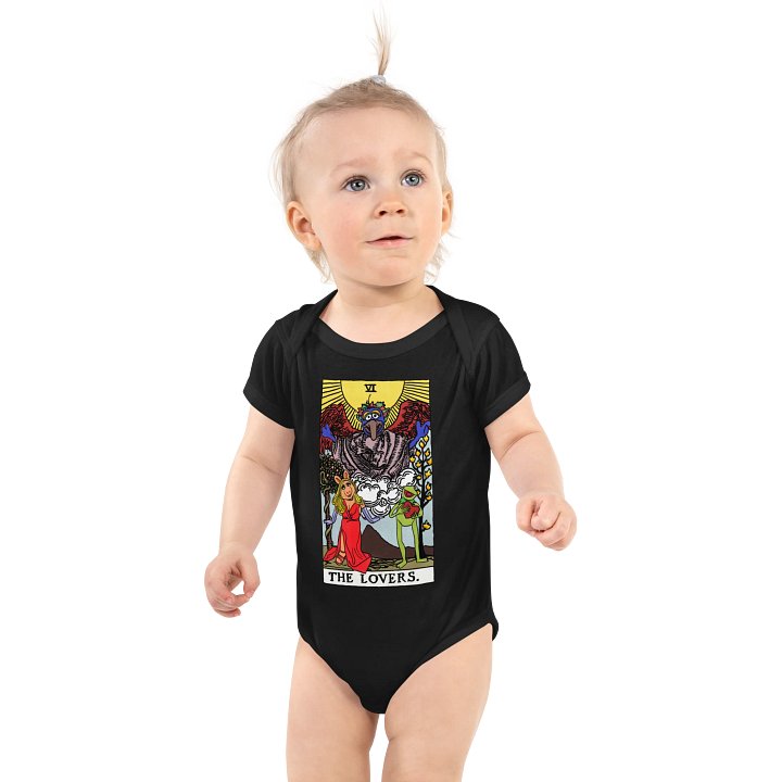 Piggy and Kermit Lovers Tarot Card Onesie product image (1)