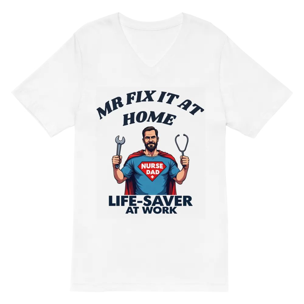 Superhero Nurse Dad V-Neck Tee product image (2)