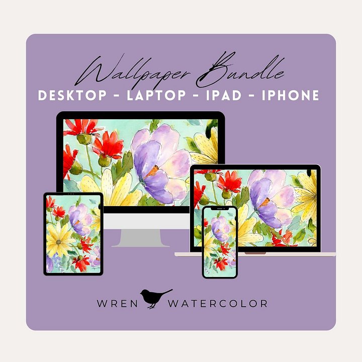 Floral Fun Digital Wallpaper Bundle product image (1)
