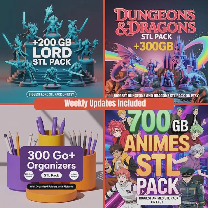 900,000+ Premium STL Files for 3D Printing – 105TB Mega Pack | Lifetime Access + Free Updates product image (3)